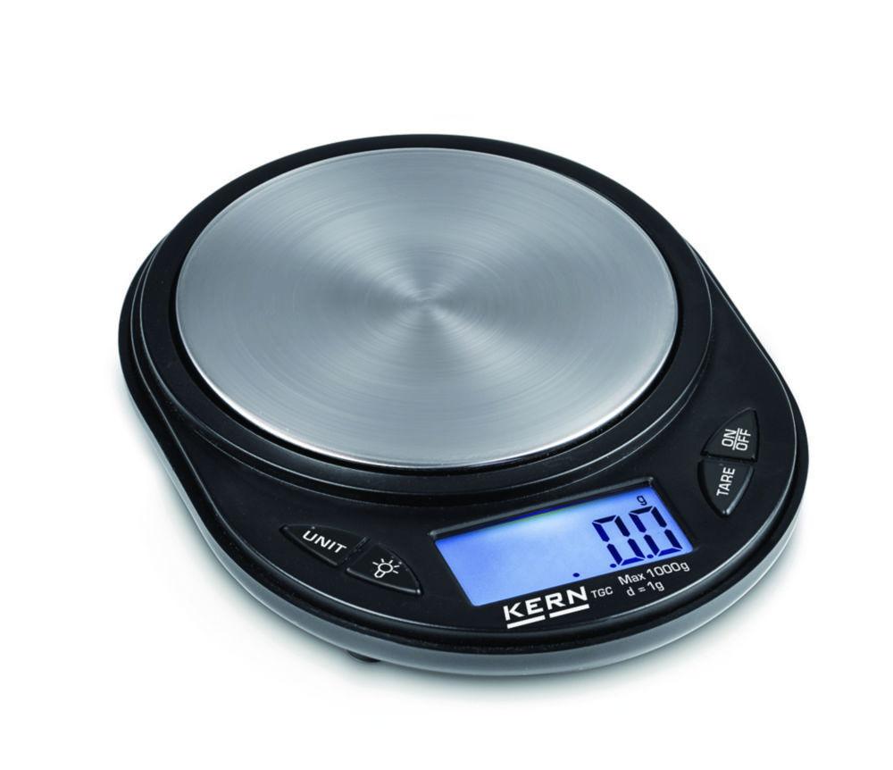 Kern Pocket Balance TGC 1K-3, Max 1000 g, Readability 1 g, Weighing Plate Ø 81 mm

