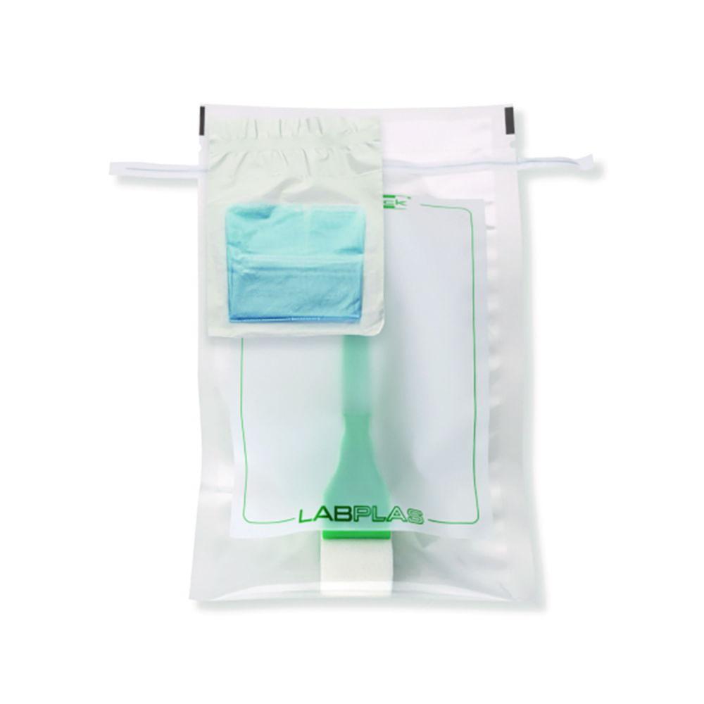 Labplas SANI-STICK with Wet Sponge 600ml with Handle DE Media and Gloves 160x229mm, Pack of 10