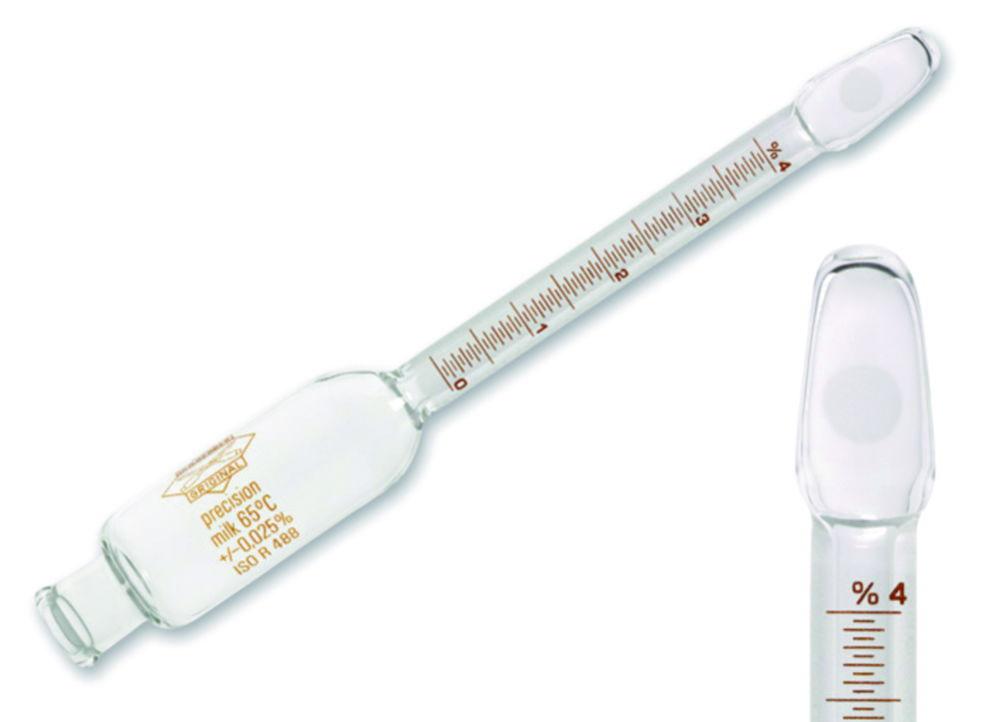 Milk butyrometer 0-5% F Smooth neck