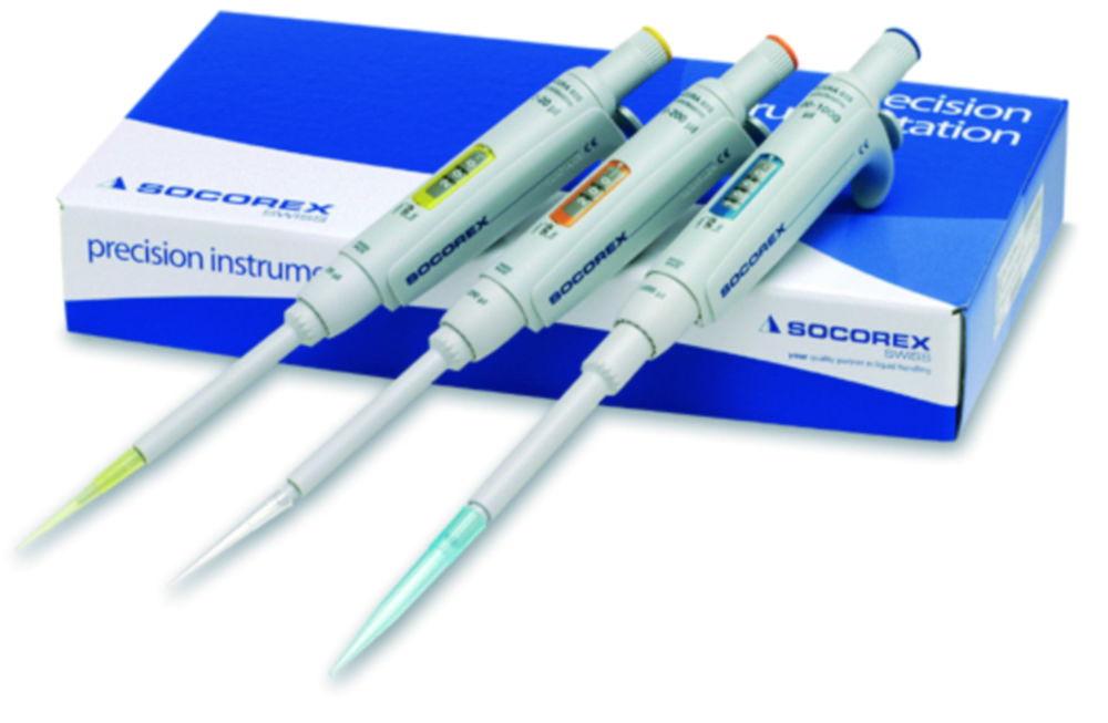 SOCOREX Acura Manual 825 Triopack P Pack of 3 Micro Pipettes 10µl / 100µl / 1000µl
