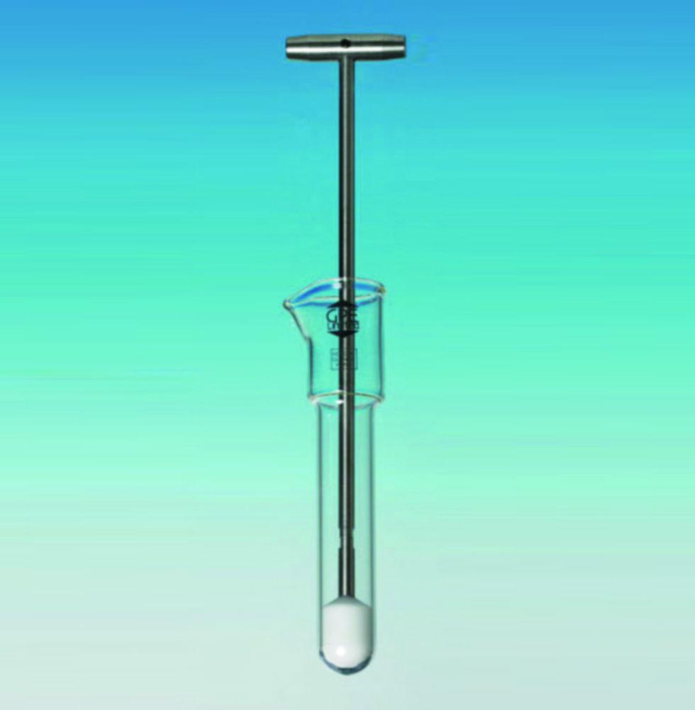 GPE Homogeniser Potter Elvehjem 55ml Chamber Length 125mm Glass Mortar 175mm PTFE Pestle 250mm x Ø 25mm

