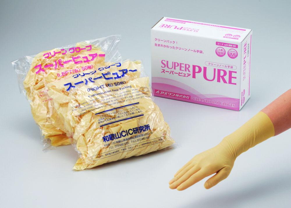 As One Super Pure Latex Gloves Size M, Gamma Ray Sterilized, Powder-Free, Clean Pack, Pack of 100


