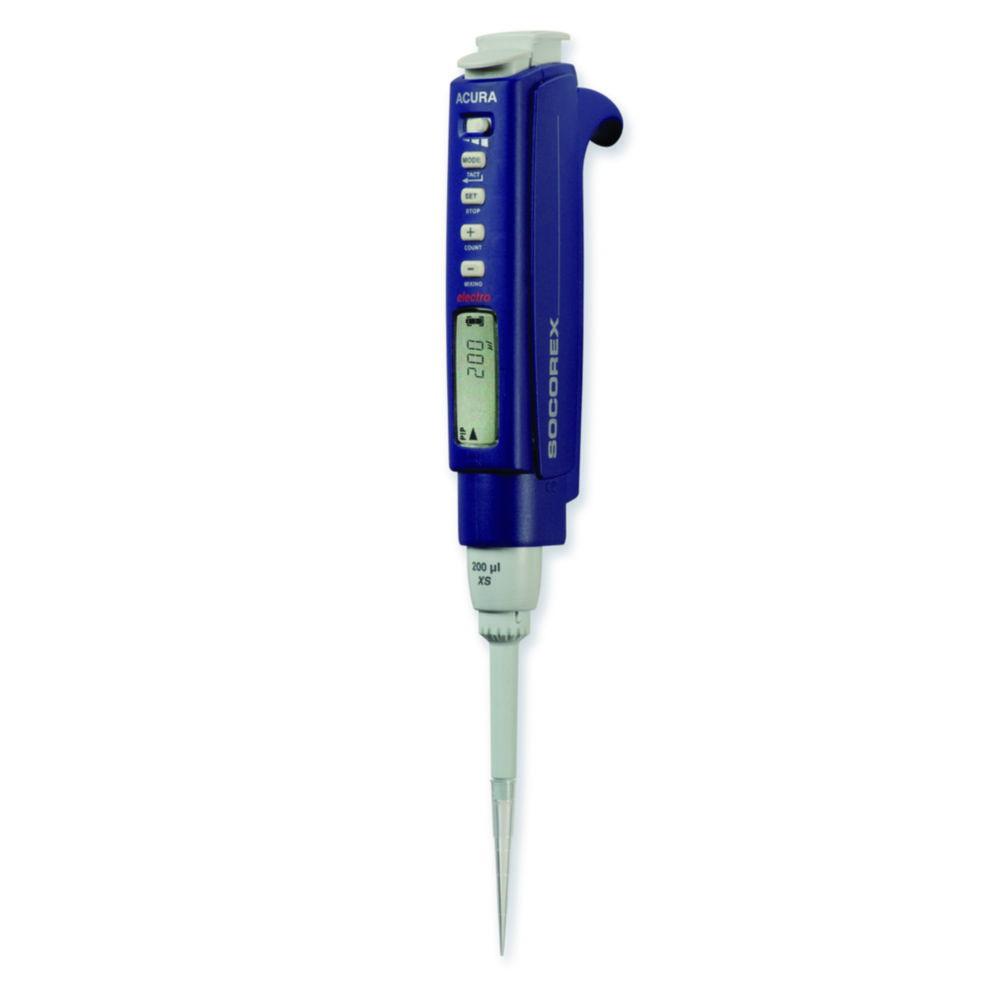 SOCOREX Acura Electro XS 926, Micropipette 10 - 200 µl, with 4.8 V Battery
