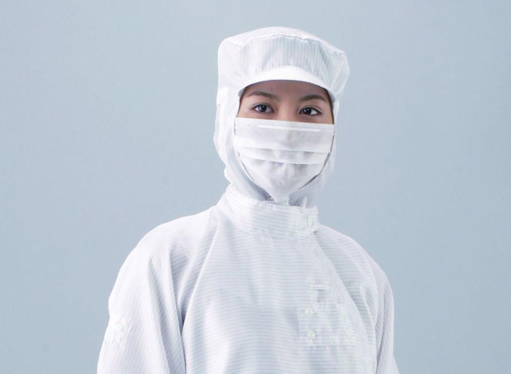 AS ONE ASPURE Hood for Cleanroom, Size S/M Polyester, Blue