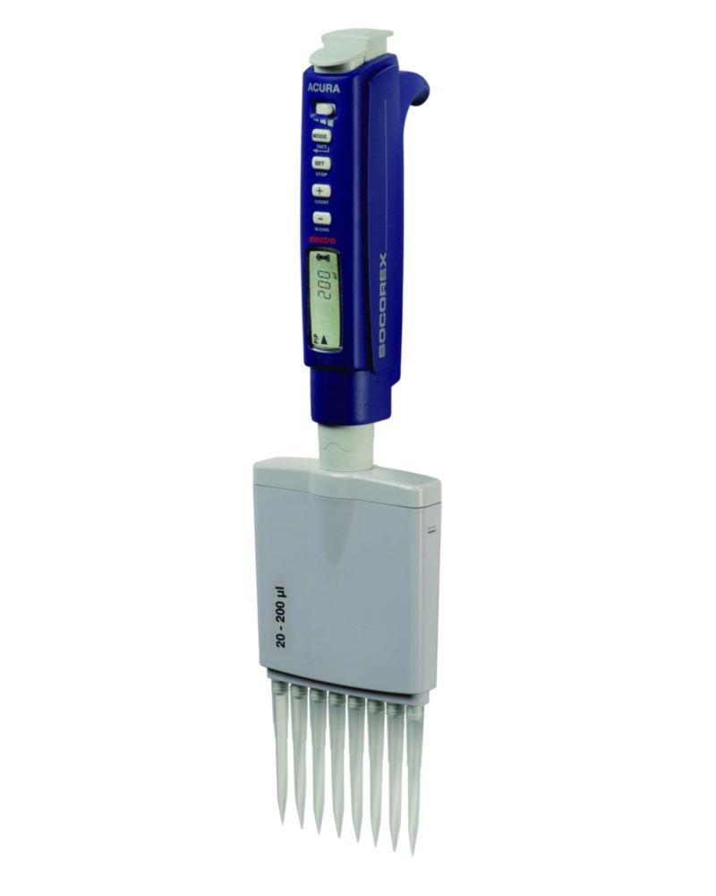 SOCOREX Acura Electro 956 Multichannel Pipette 12-Channel 0.5 - 10 µl Alone with 4.8 V Battery