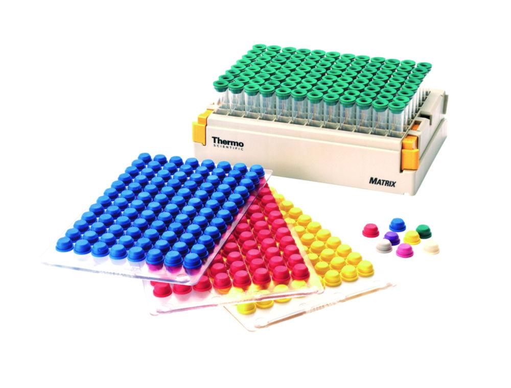 Thermo Matrix SepraSeal Closure Mats, Pre-Split, Pierceable, Yellow, Sterile (Pack of 10 Mats of 96 Caps)