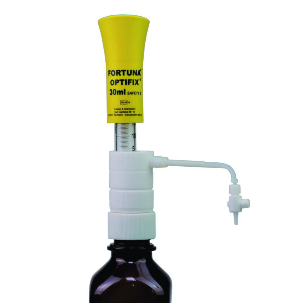 Poulten & Graf FORTUNA OPTIFIX Safety Dispenser S 10-50 mL with Safety Cock and PTFE-Coated Plunger