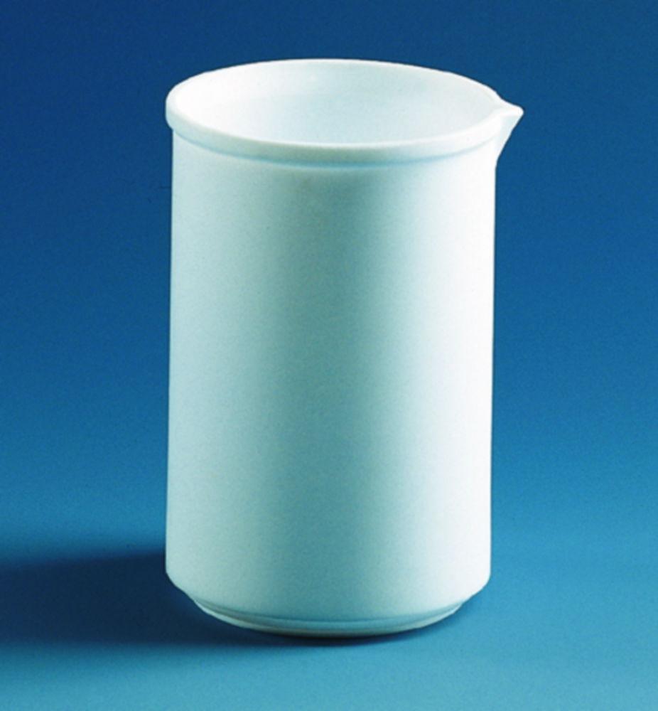 BRAND Beaker 400 mL, PTFE, Low Form h. 105 mm x Ø 80 mm, Non-Graduated, with Reinforced Rim and Spout

