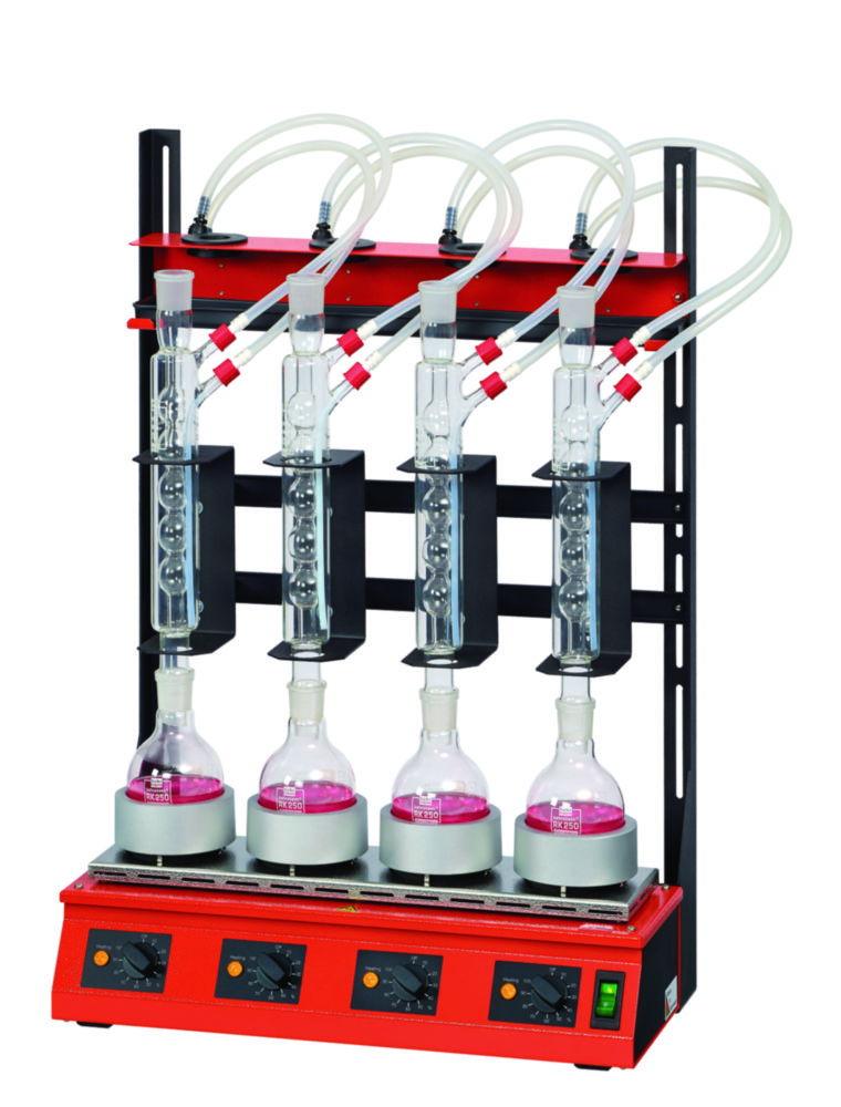 Serial heating unit RH 106 for reflow distillation, 6 heating places for 100ml round flasks, cpl.