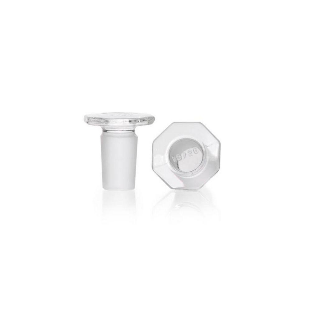 DWK Duran Cover Plugs with Standard Ground Joint NS 19/26, Octagonal, Pack of 10