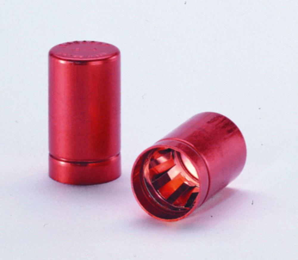 Schuett-Biotec LABOCAP Caps, 9–10 mm, Red Without Grip, Aluminium, Pack of 100​

