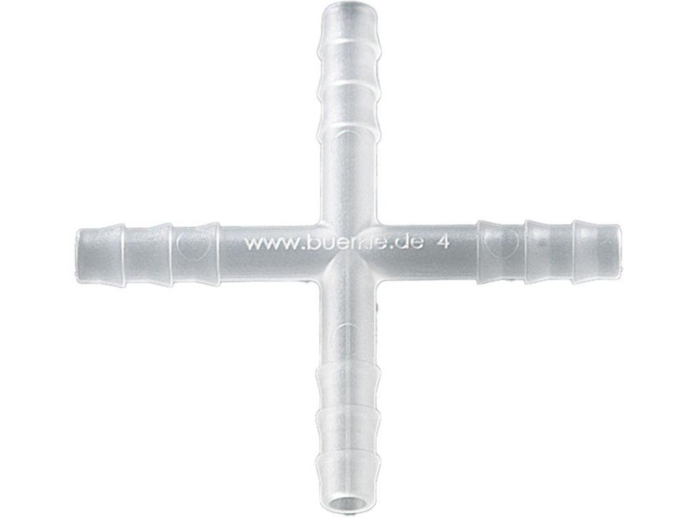 Bürkle Four-Way Connectors PVDF, for Ø 3-5 mm, Cylindric, Pack of 10 pcs