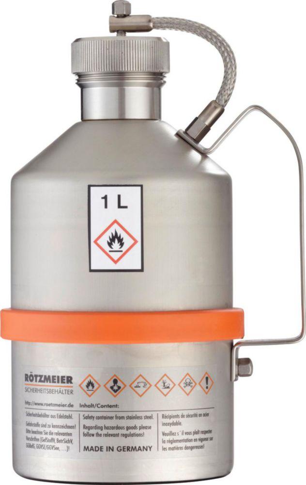 Rötzmeier Safety Can 1 Ltr. with Screw Lid 1¼" with Overpressure Valve, Unpolished

