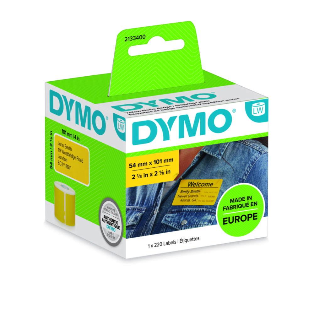Dymo Original Label for LabelWriter (Yellow, Permanent, 54mm x 101mm), 220 Labels

