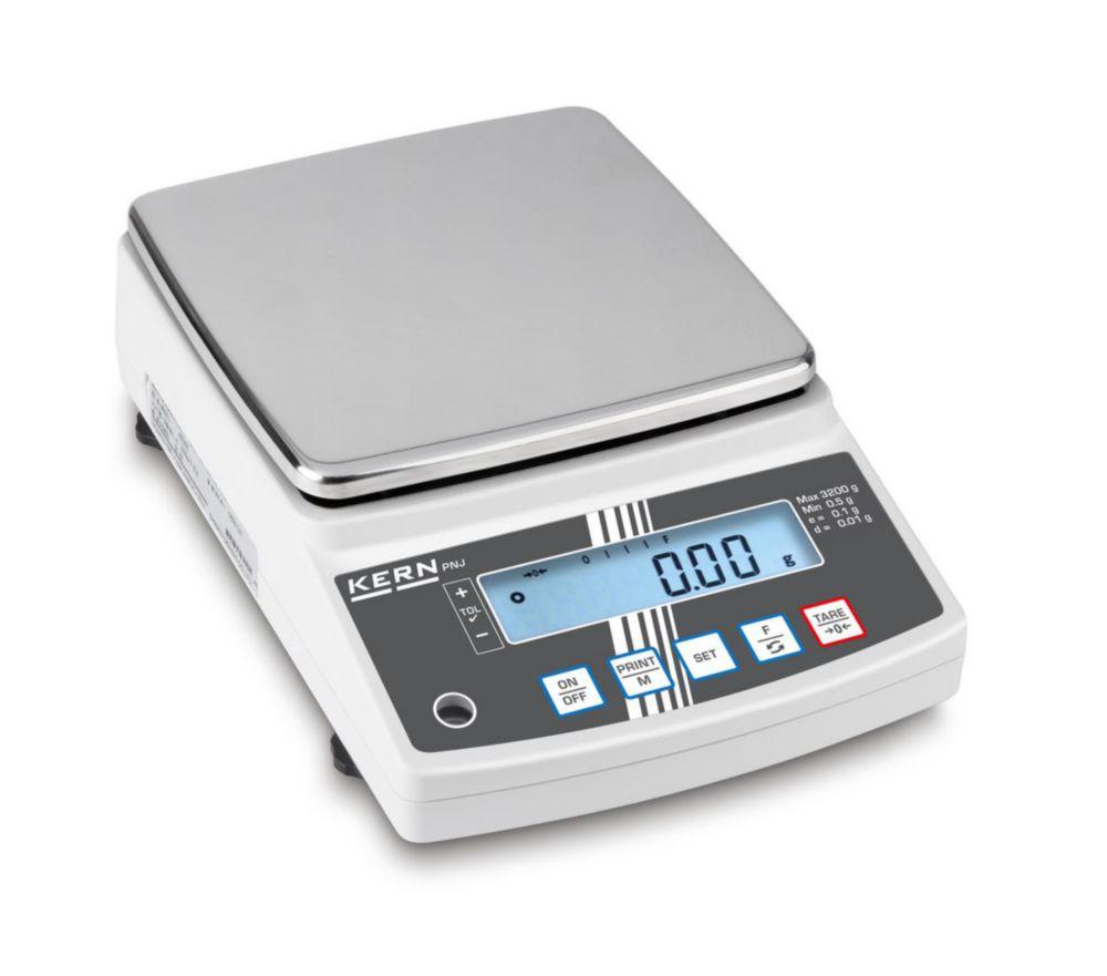 Kern & Sohn Precision Balance PNJ 3000-2M 3200 g / 0.01 g, Calibratable Weighing Plate 190 × 190 mm