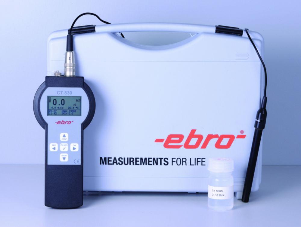 Xylem Ebro Conductivity Meter CT 830 Set 4-Pol, 0-200/2000µS, 0-20/500mS, -10 to +100°C, 3 mm, including 1.5 m Cable+Case