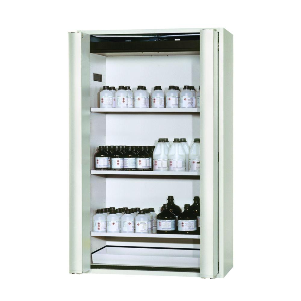 Asecos Safety Cabinet S-PHOENIX Vol.2-90 FDAC 1196 x 616 x 1968 mm, Grey RAL 7035, 3 Shelves, 1 Bottom Collecting Sump
