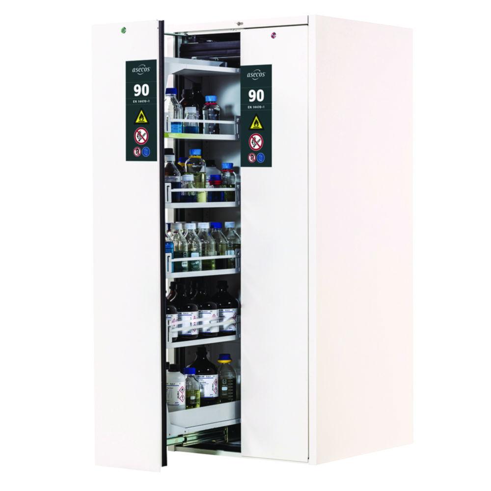 Asecos Saftey Storage Cabinet Type 90 V-MOVE 819 x 863 x 1966 mm (HxWxD) Corpus and Doors RAL 9010 / Pure White, Smooth