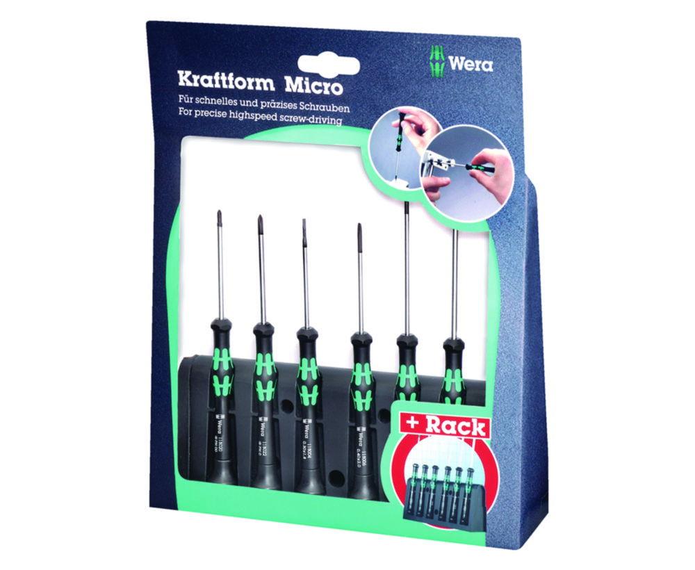 Aug. Hülden Mini Screwdriver Set Wera 2035/6B 6-parts, 0.4–4.0 mm, PH0, PH1, in Case
