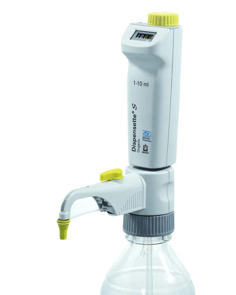 BRAND Dispensette S Organic Digital Bottle-Top Dispenser (1–10 mL) without Recirculation Valve

