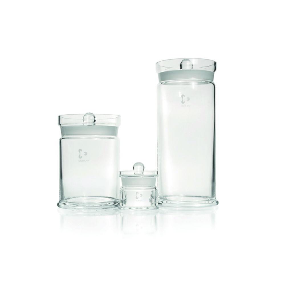 DWK Duran Specimen Jars, with Knob Lid, 100x100mm High