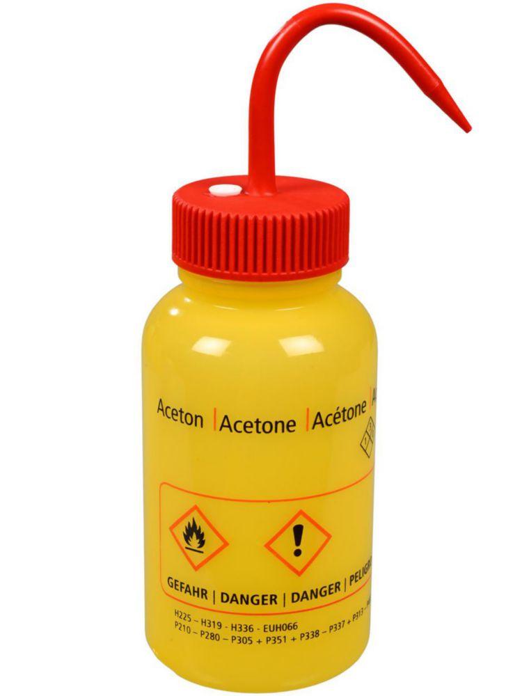 Bürkle LeakProof-Spritzflasche 500 ml LDPE, "Acetone" Print in German, English and French