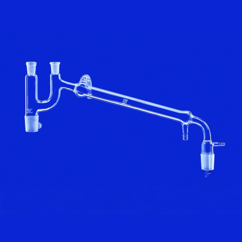 Lenz-Laborglas Distilling Links, Claisen, Cone NS 14/23, Jacket L. 160 mm, With Vacuum Receiver