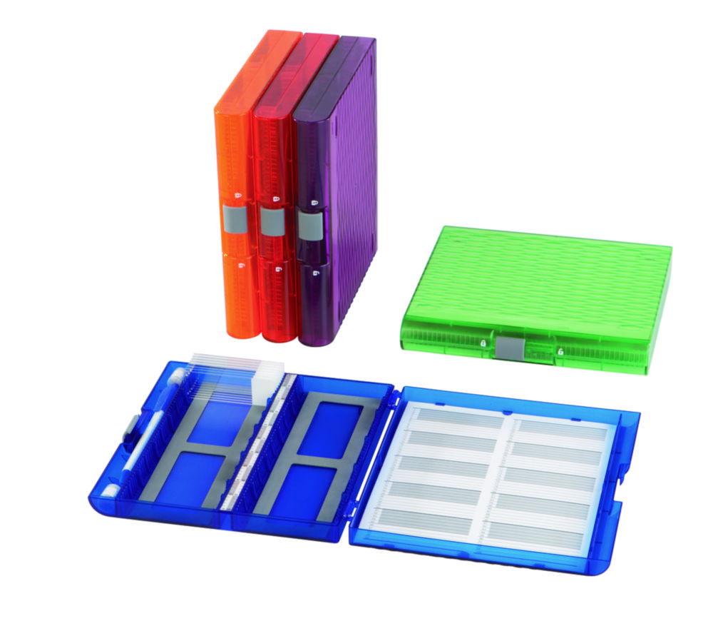 Heathrow Scientific Slide Box Premium Plus, Green for 100 Microscope Slides