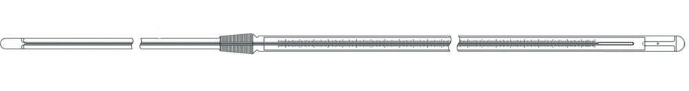 Ludwig Schneider Precision Thermometer with NS 14/23 -38...+50 in 1°C, Liquid Blue, 375mm, In-built Length 125mm, Immersion Depth 102mm, Calibratable