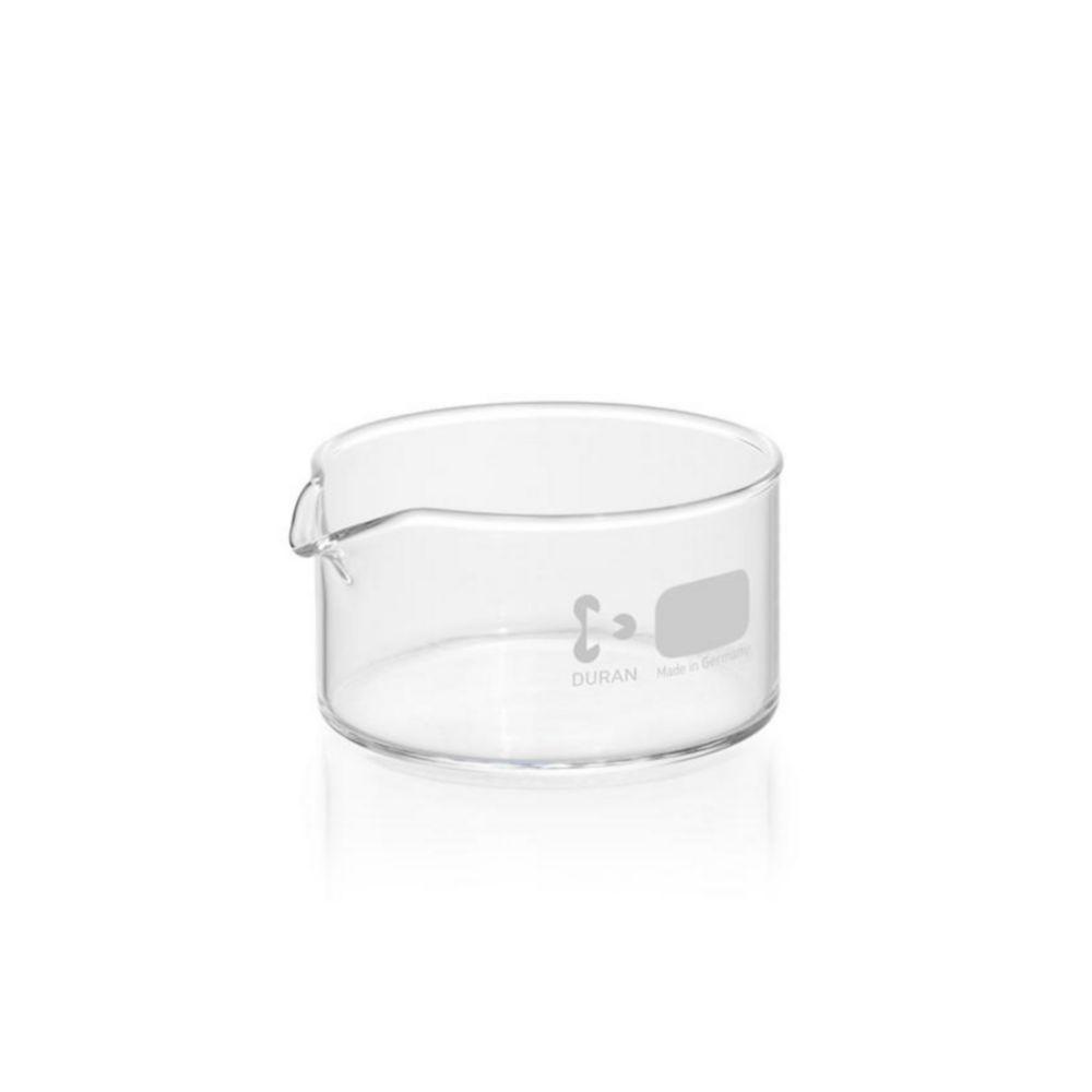 DWK Duran Crystallizing Dishes with Spout Cap, 150 mL, Diameter 80 mm, Height 45 mm