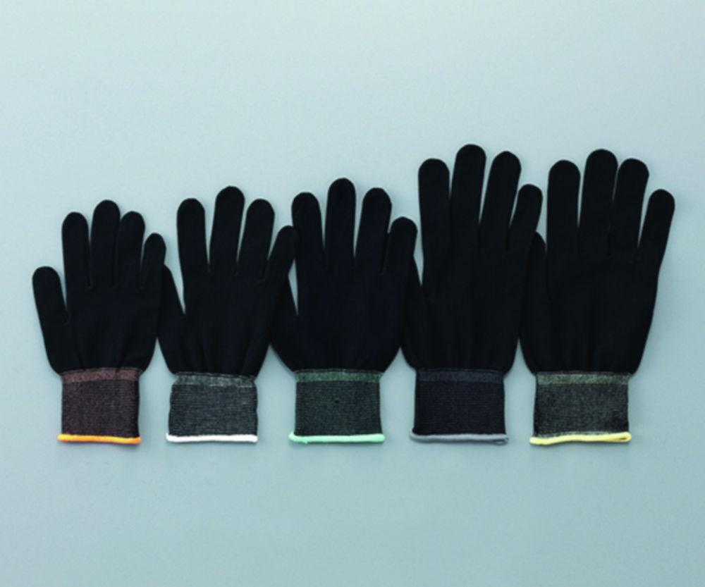 As One ASPURE Gloves, Polyester, Size XL, Black, PU-Coated Palm, Overlock Edge, Pack of 10 Pairs