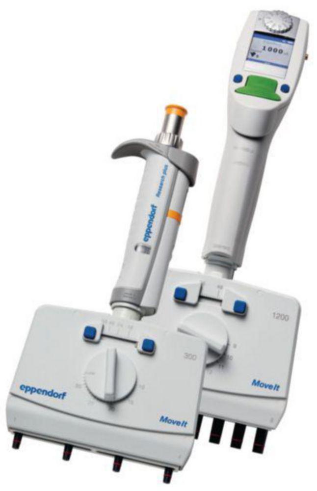 Eppendorf Research Plus Move It 6-Channel 120-1.200 µL, Dark Green, Adjustable Cone Spacing