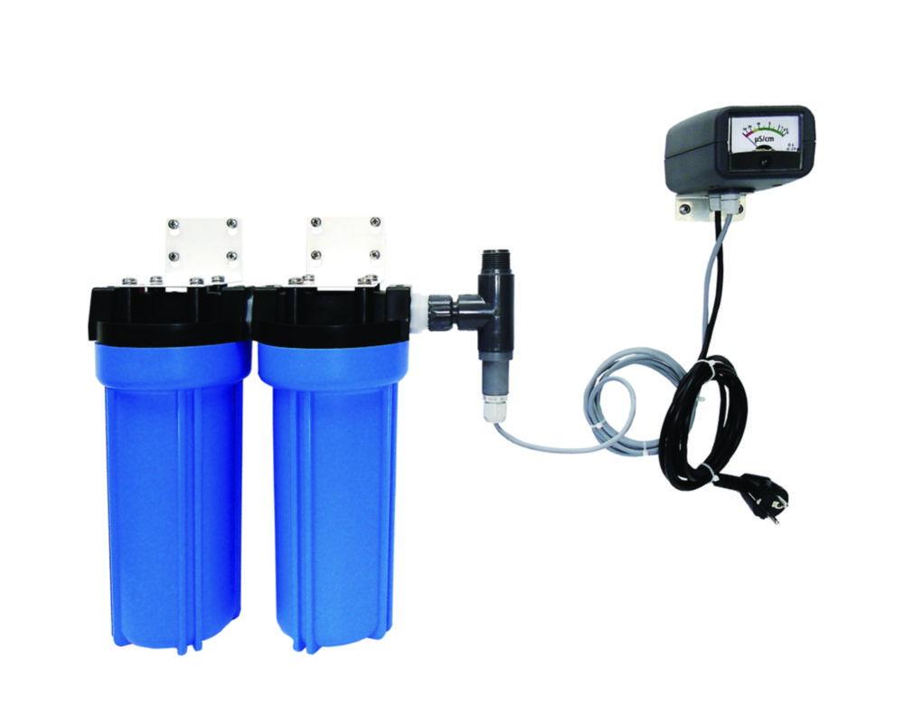 Ion exchangers syst. DS 150 duo, plastic 50 l/h, 6 kg, 93 x 125 x 96 mm (BxHxT) 2 x 150l capacity for 10° total dissolved solids