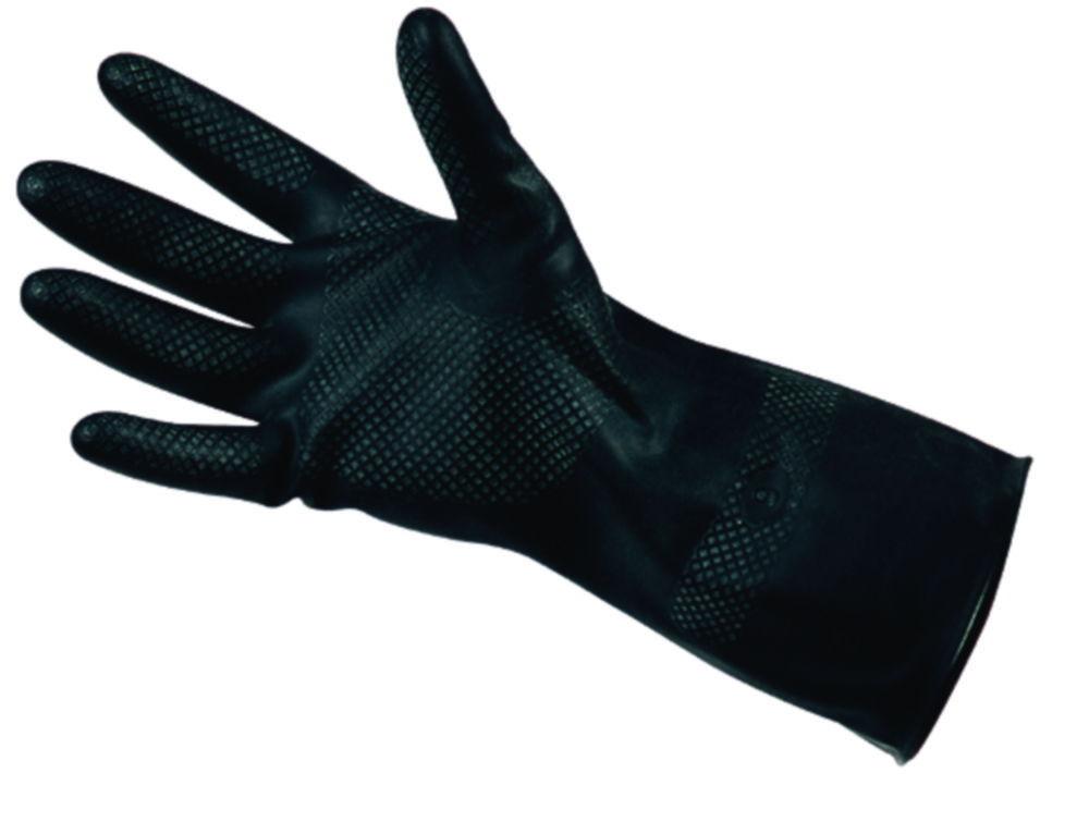 EKASTU Chemical Protection Gloves Size 10-10½ (XL) M2-PLUS, Cat.3, Polychloroprene, Black, Approx. 31 cm Long, Pair


