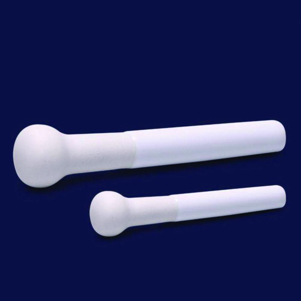 Porcellaine pestle 36 mm Ø length 150 mm, glaced, white, DIN 12906