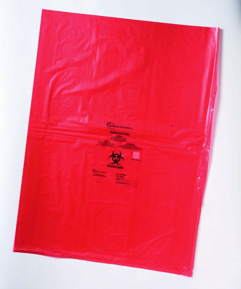 Heathrow Scientific Biohazard Bags, 203x305mm, Red, Pack of 500