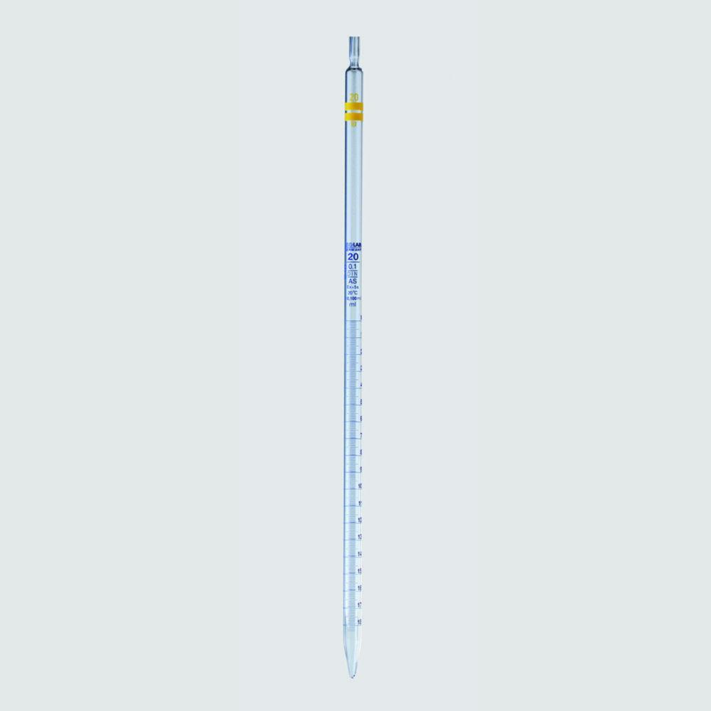 ISOLAB Measuring Pipettes 20 mL Class A, Blue Grad, 450 mm, Pack of 10