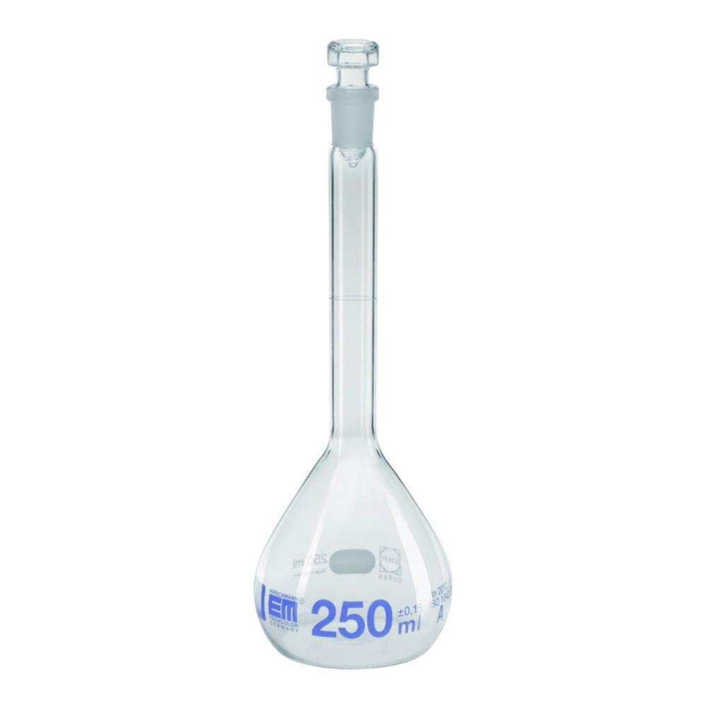 Hirschmann Volumetric Flask 1000ml DURAN Cl.AS N.S. 29/32 with Blue Graduation