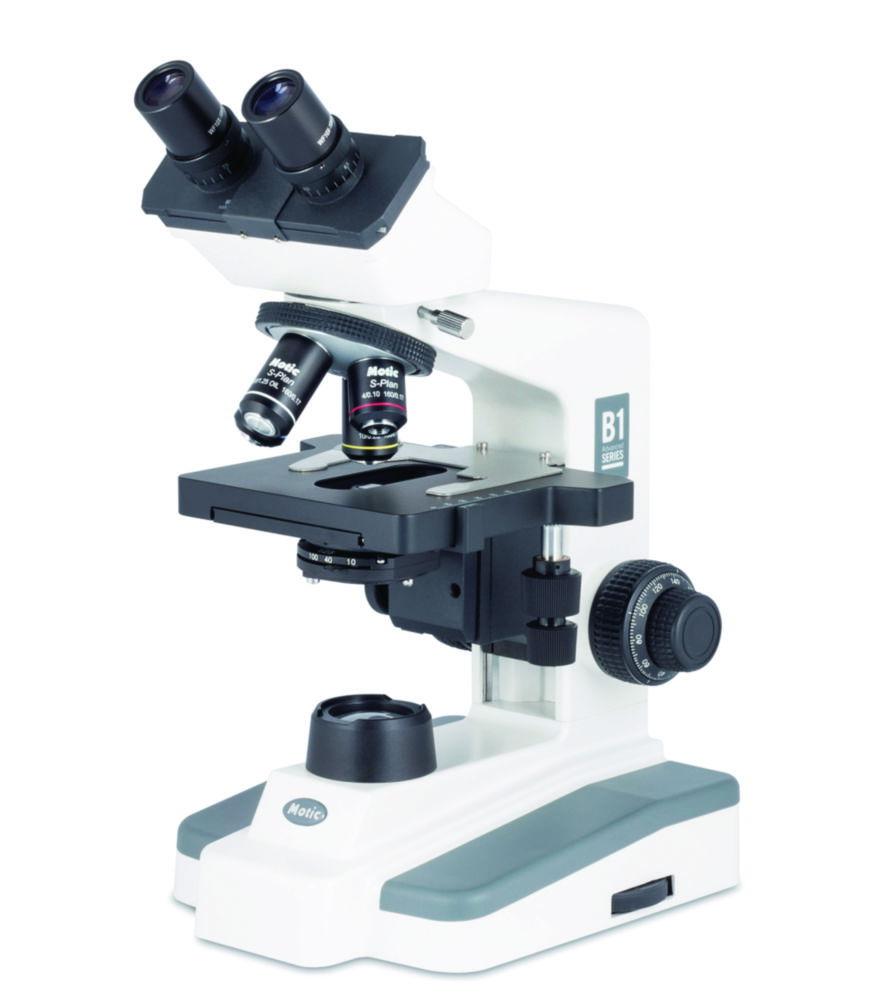 MOTIC B1-220E-SP Binocular Microscope, Widefield Eyepiece WF10X/18mm, Quadruple Revolving, Semi-Plan Objectives