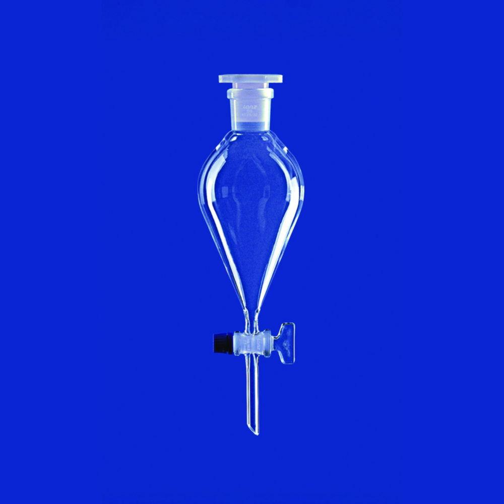 Lenz-Laborglas 500 mL Conical Separating Funnel (Borosilicate Glass, NS 29/32, PTFE Plug, PE Stopper)

