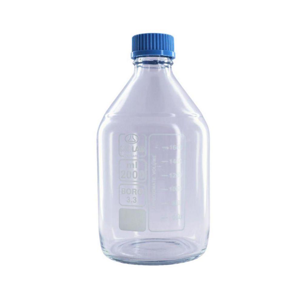 ISOLAB Bottle 2000 ml Clear Boro with Screw Cap Coated