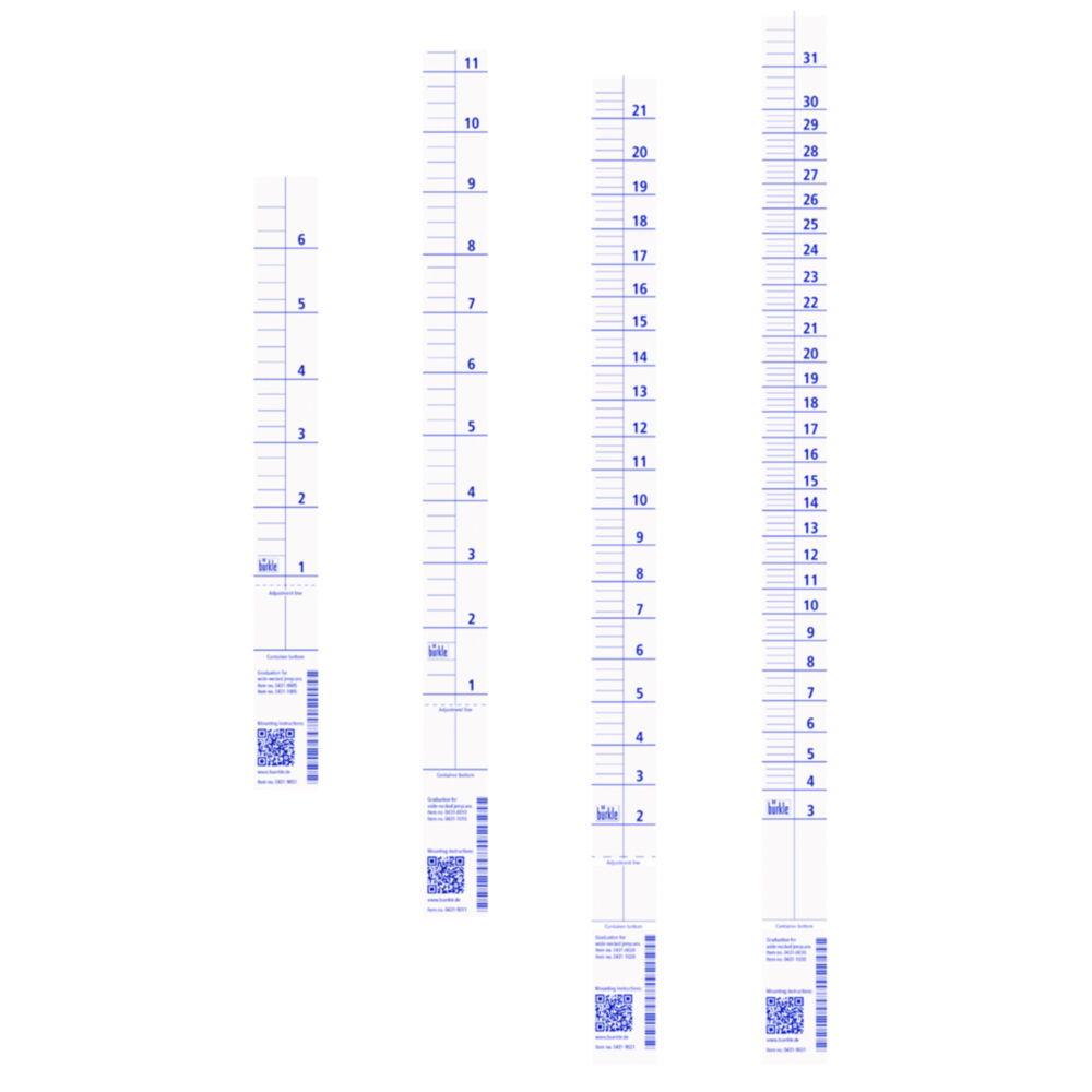 Bürkle Liter Scale Blue for 0431 / 0432-0010 11 Liter Wide Mouth Canister, Smallest Graduation 250 ml
