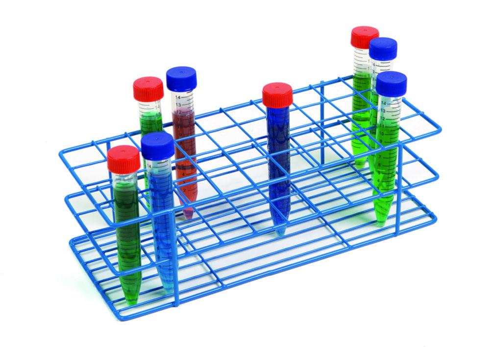 Heathrow Scientific Coated Wire Tube Rack 20–24mm 4x10 Format Blue