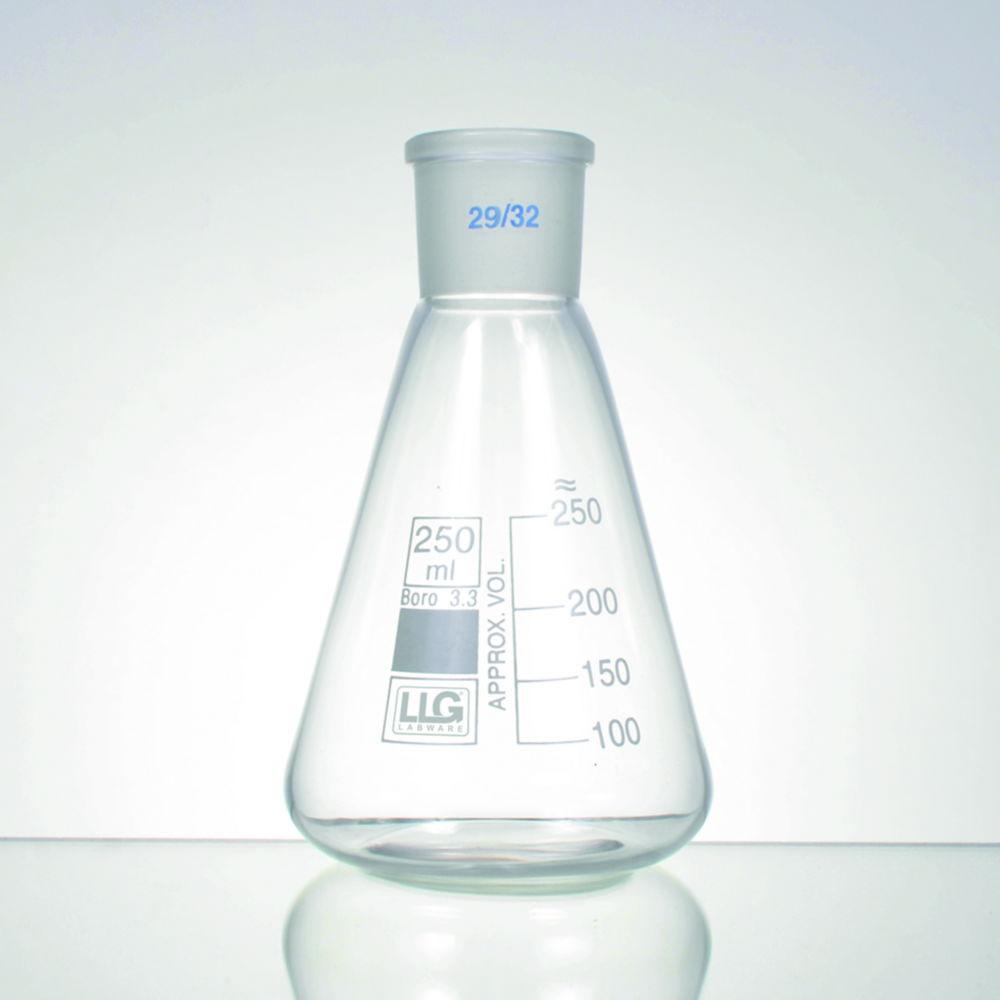 LLG Erlenmeyer Flask 100 ml NS 29/32, Boro 3.3, White Graduated, Pack of 2

