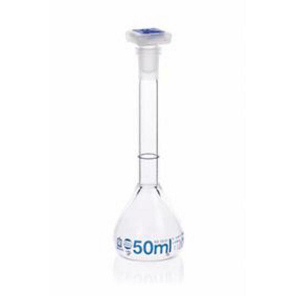 BRAND Volumetric Flask 50 ml, BLAUBRAND Class A, NS 12/21, PP Stopper, with Individual Certificate

