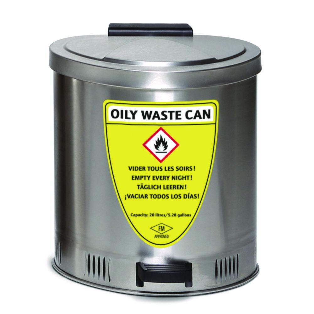 Asecos Disposal Container 20 Ltr for Cleaning Wipes Made of Stainless Steel
