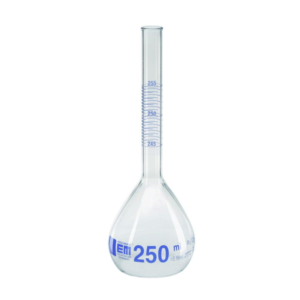 Hirschmann Volumetric Flask 375 ml, Subdiv. 0.5 ml DURAN, Prepacking Regulation