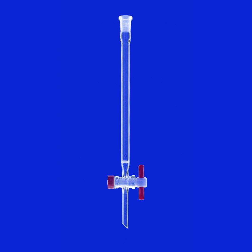Lenz-Laborglas Chromatographic Columns with Frit, Valve Stopcock, Length 200 mm, Column Ø 15 mm
