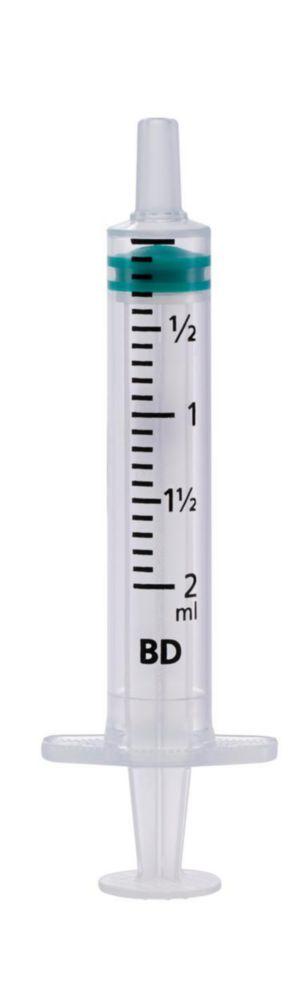 Becton Dickinson Emerald Disposable Syringes 2 ml Luer, Concentric, 3-Part, Divided 0.1 ml, EO-Sterilized, Pack of 100