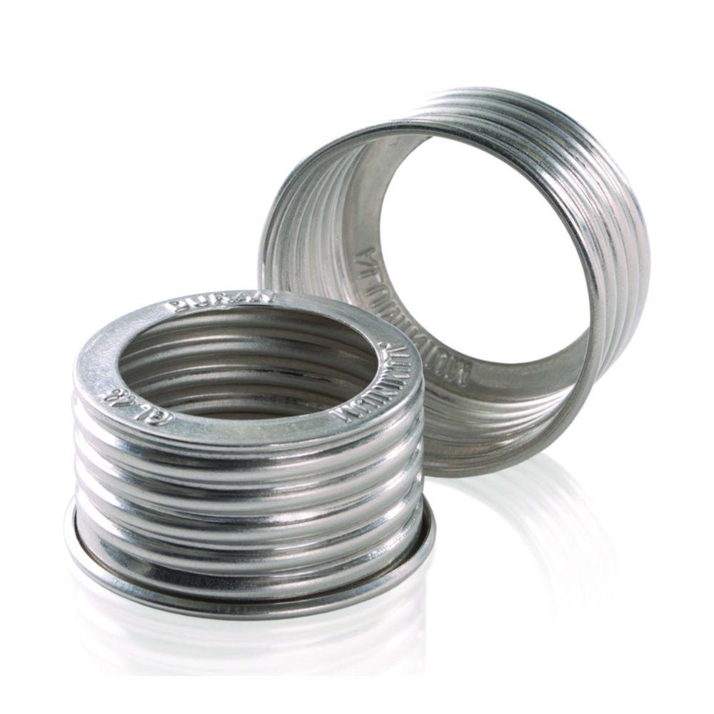 DWK Duran Aluminium Screw Closure GL 45, Silver, Open Topped with 34 mm Aperture, Pack of 10